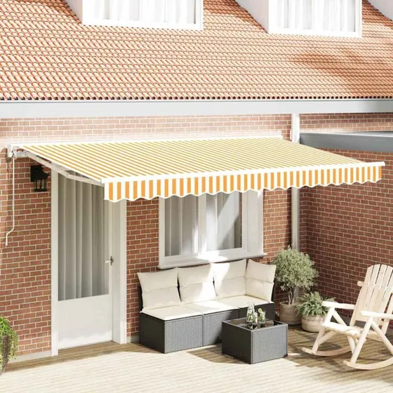 vidaXL Markiseramme 350x200 cm Gul/Hvid