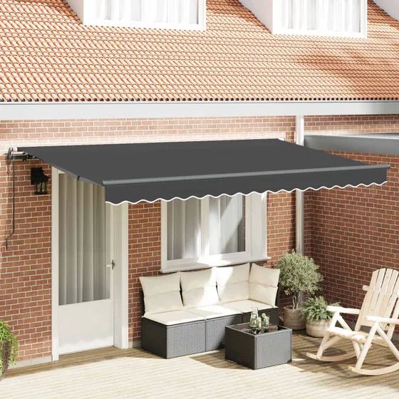 vidaXL Utrækkelig Markise Antracit 350 x 200 cm