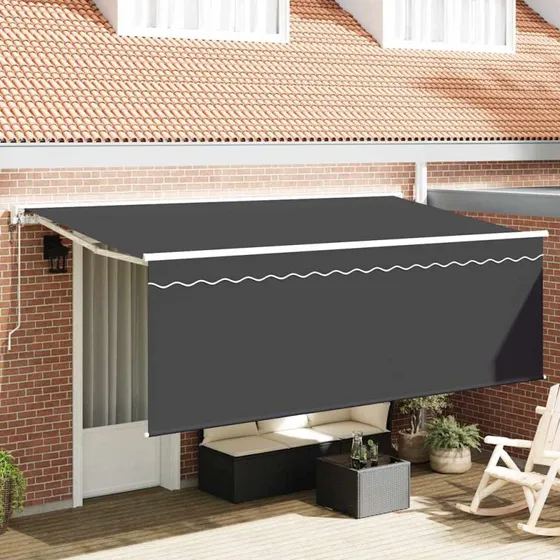 vidaXL Utrækkelig Markise Antracit 350x200 cm