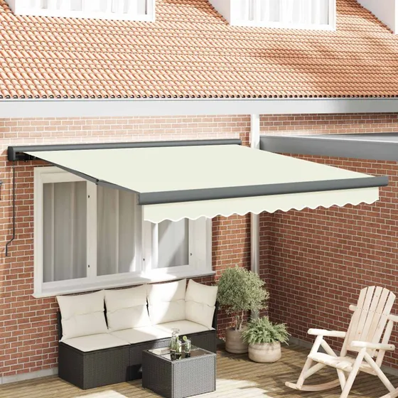 vidaXL Utrækkelig Markise Creme 300 x 250 cm