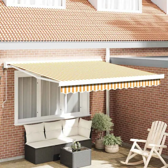 vidaXL Markise Gul og Hvid 300 x 250 x 165 cm