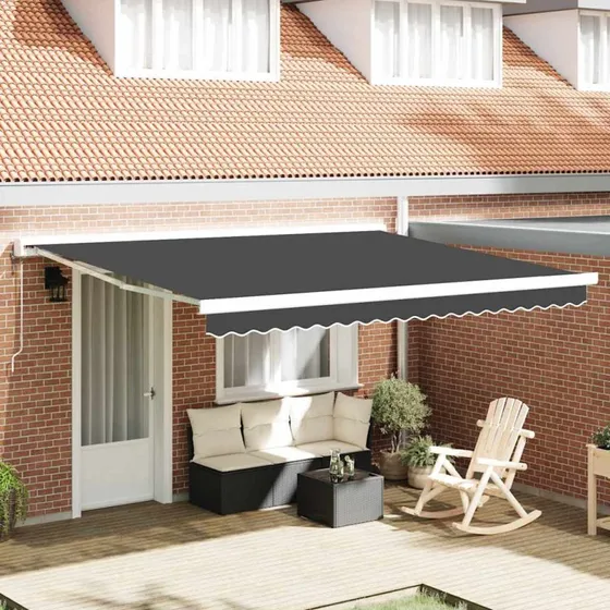 vidaXL Utrækkelig Markise Antracit 350 x 250 cm