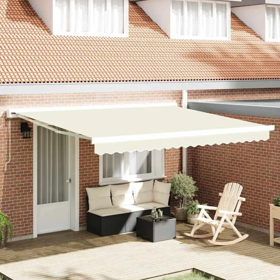 vidaXL Utrækkelig Markise Creme 400 × 300 cm