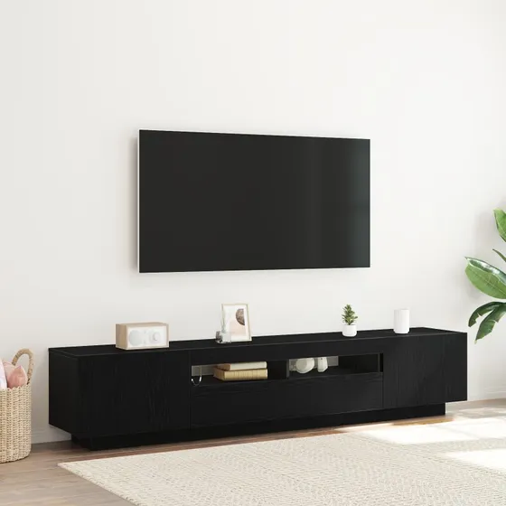 Trendy TV-skab 2 dele, sort, 200 x 35 x 40 cm