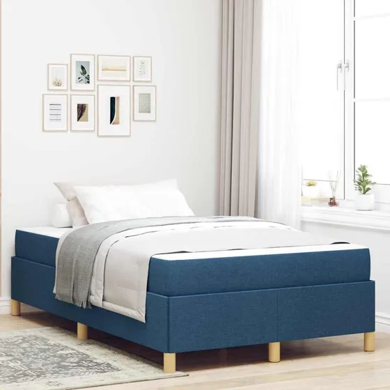 vidaXL Sengestel med madras Blå 120 x 190 cm Stof