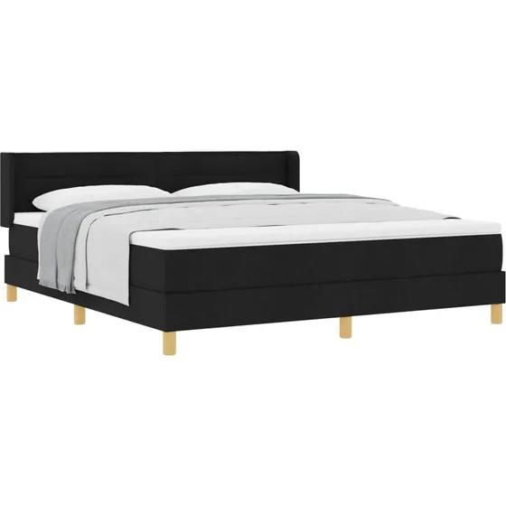 vidaXL Box spring seng med madras, sort, 200 x 180 cm