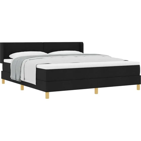 vidaXL Box spring seng med madras, sort, 200 x 180 cm