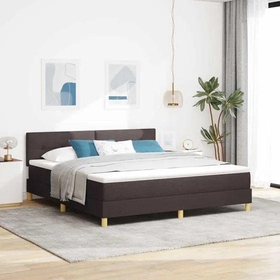 vidaXL LED Box Spring Bed 180x200 cm Mørk Brun