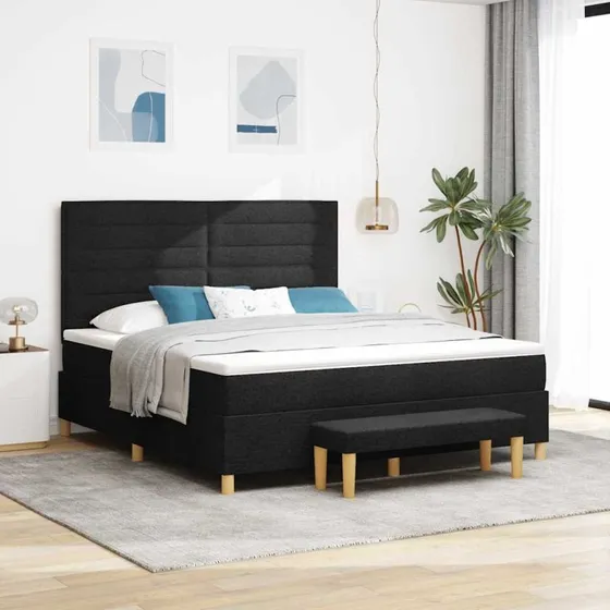 vidaXL Box spring seng 200 x 180 cm Sort
