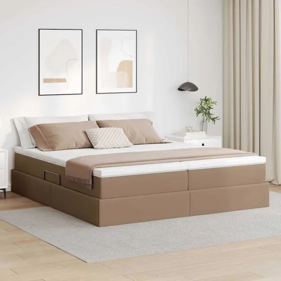 vidaXL Seng med opbevaring, Cappuccino 180x200 cm