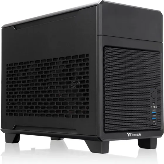 Thermaltake TR100 ATX semi-tårn kabinet, sort, USB-C 3.2