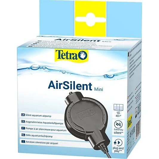 Tetra AirSilent Mini luftpumpe 10–40 L – komplet sæt med luftsten