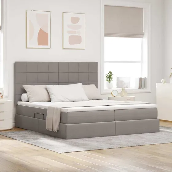 vidaXL LED-opbevarings seng 180x200 cm Gråbrun