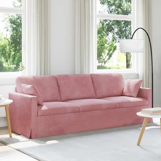 vidaXL Sofa Lyserød 228 x 78 x 80 cm Fløjl