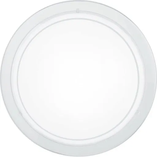 Eglo Planet plafond, hvid, rund loftlampe med materet glas