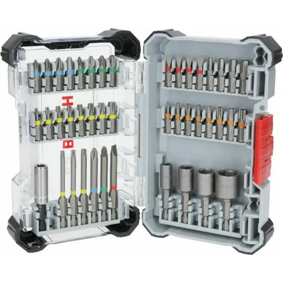 Bosch Professional 43x Ekstra Hårdt Skruetrækkerbitsæt, S2 Stål, Farvekodet
