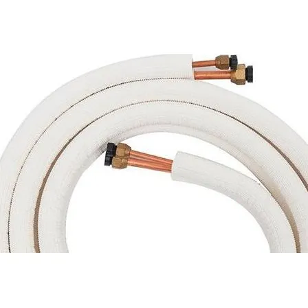 Dobbelt Kobberrør 1/4"-3/8" 7M M. Kappe