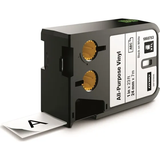 Dymo XTL Vinyl Etiketband 24mm x 7m Hvid-Sort