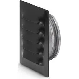 METALRIST 165x165mm med studs Ø125 sort