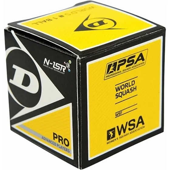 Dunlop Pro 12 stk squashbolde (2 gule prikker)