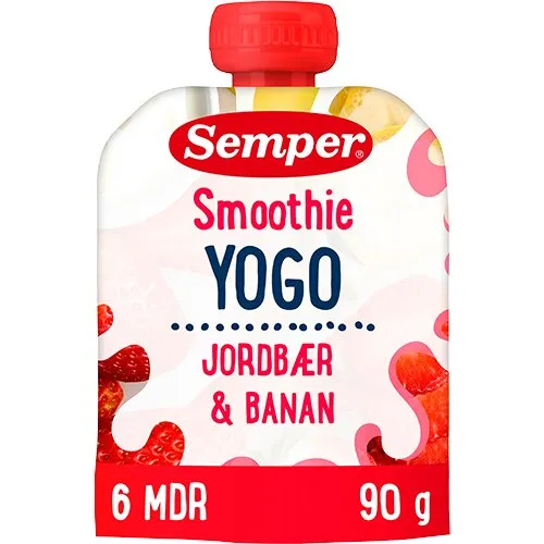 Semper Smoothie Yogo Jordbær & Banan 6M 90 g