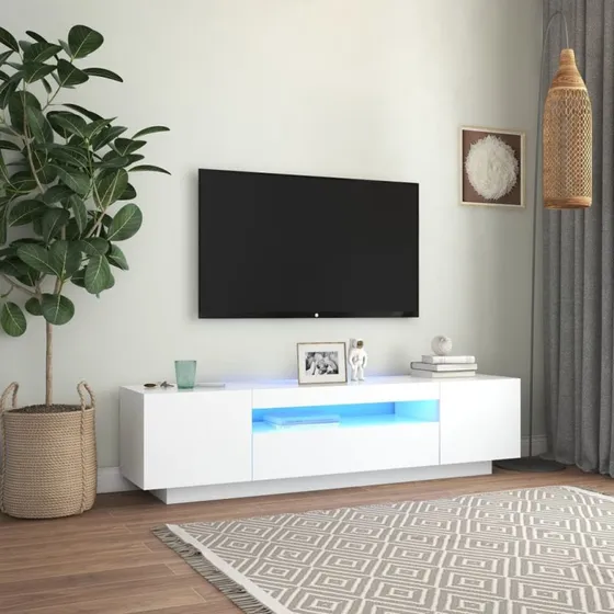 Lumina Tv-Skab Med Led-Lys 160x35x40 cm, Sort