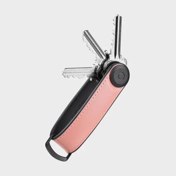 Orbitkey Hybrid Læder Nøgleholder – Pastelrosa