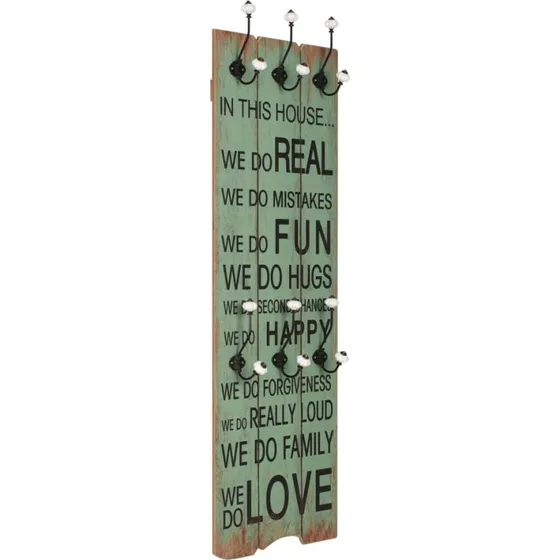 vidaXL HAPPY LOVE Vægmonteret Knagerække 6 Knager 120 x 40 cm