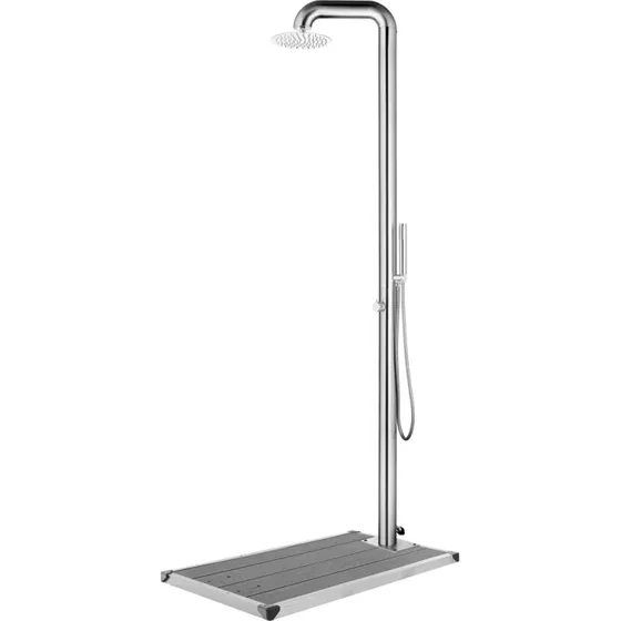 vidaXL Havebruser med grå bund 230 cm rustfrit stål