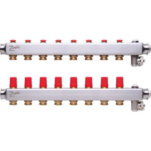 Danfoss SSM 8+8 rustfri stål gulvvarmemanifold