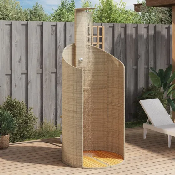 vidaXL Havebruser 100x100x241,5 cm polyrattan & akacietræ beige