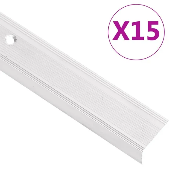 vidaXL Trappelister 15 stk. L-facon 90 cm aluminium sølv