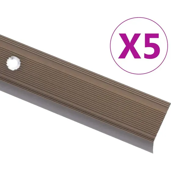 vidaXL Trappelister 5 stk. L-facon 90 cm aluminium brun