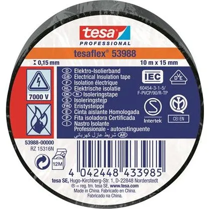tesa flex ISOLERINGSTAPE 15 mm x 10 m sort