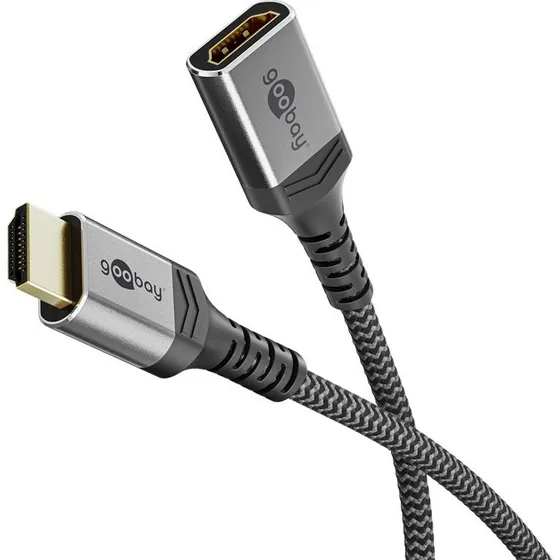 Goobay HDMI 2.1 0,5 m Forlængerkabel Grå