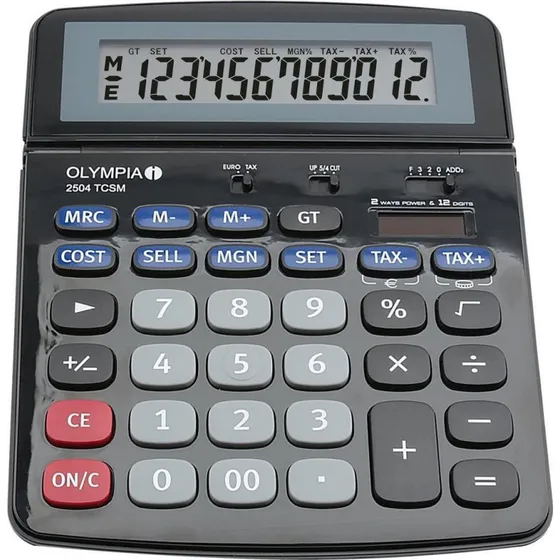 Olympia 2504 Desktop Regnemaskine 12 Cifre Sort/Blå/Grå