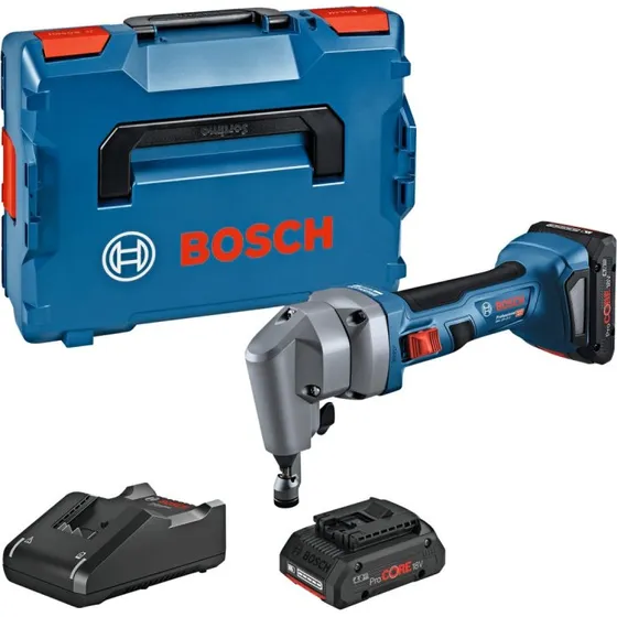 Bosch GNA 18V-16 E Akkupladeudstanser med 2x18V Batterier