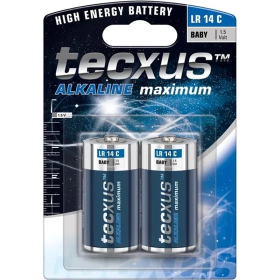 tecxus LR14/C Baby C-batterier, 2 stk. 1,5 V alkaline