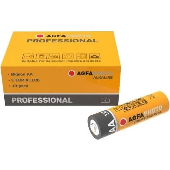 AgfaPhoto AA 10-pak Alkaline 1,5V batterier