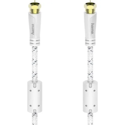 Hama Antennekabel SAT 120dB F-stik 5,0m Hvid