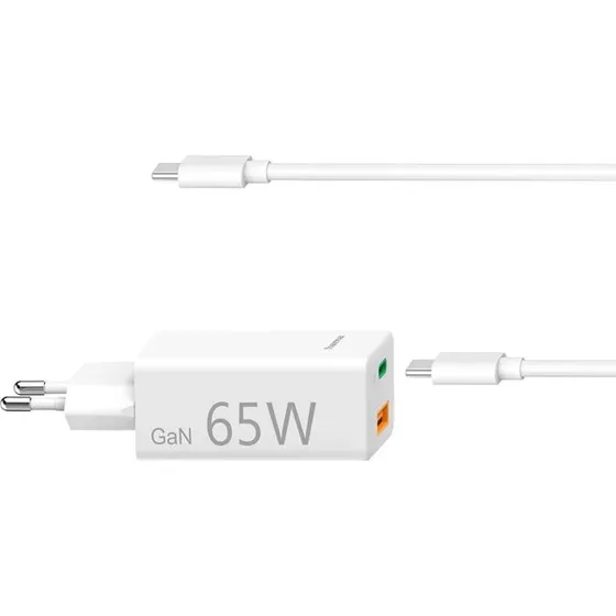 Hama GaN USB-C & USB-A 65W PD, hvid
