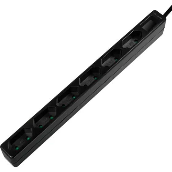 LogiLink Slim Euro 6-vejs 1,5m Sort