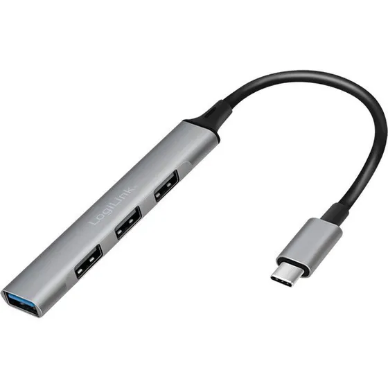 LogiLink USB-C 4-port hub med USB 3.2 og aluminiumsdesign