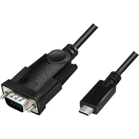 LogiLink USB-C til DB9 RS232 konverter, 1,2 m, sort