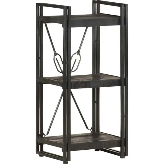 vidaXL bogreol 3 hylder 40x30x80 cm massivt mangotræ sort