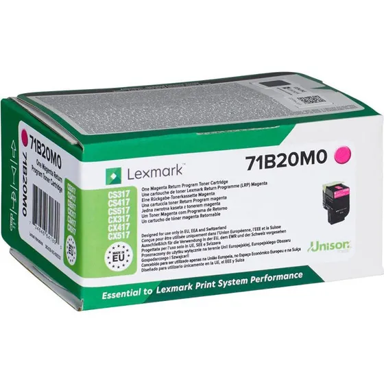 Lexmark 71B20M0 Magenta Toner, 2300 Sider
