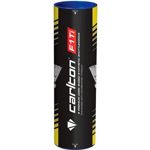 Carlton F1 Ti Nylon badmintonbolde 6-pak (medium) - hvid/blå