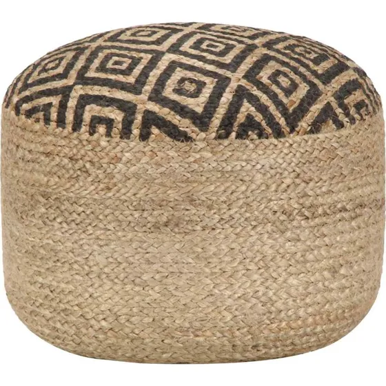 vidaXL håndlavet puf 45x30 cm jute sort
