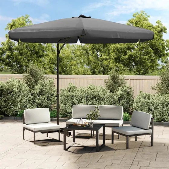 vidaXL Udendørs Parasol 300 cm Antracitgrå med Stålstang