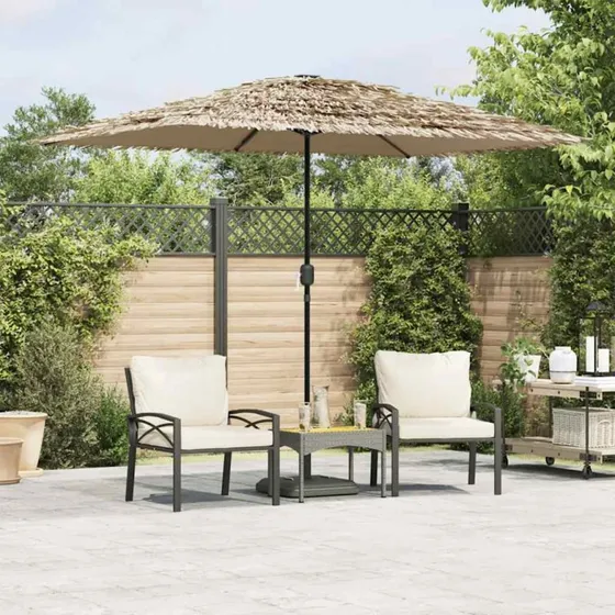 vidaXL Haveparasol med stålstang 300x200x250 cm brun